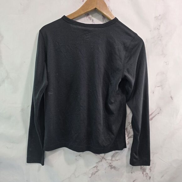 Patagonia Shirt Womens Small Black Long Sleeve Capilene Tech Active Crop - Picture 5 of 9